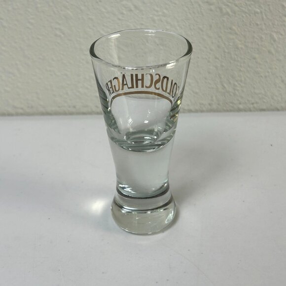 Goldschlager Shot Glass Heavy Curved Bottom Barware Logo - Picture 4 of 8